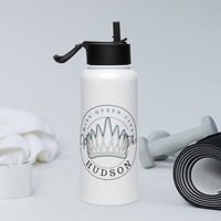 QCOTH Stainless Steel Water Bottle with Straw Lid - Thumbnail 1