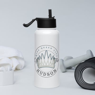 Qcoth stainless steel water bottle with straw lid