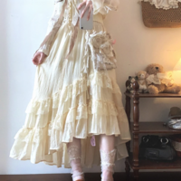  Vintage Ruffle  High Waist A-Line Skirt  - Thumbnail 5