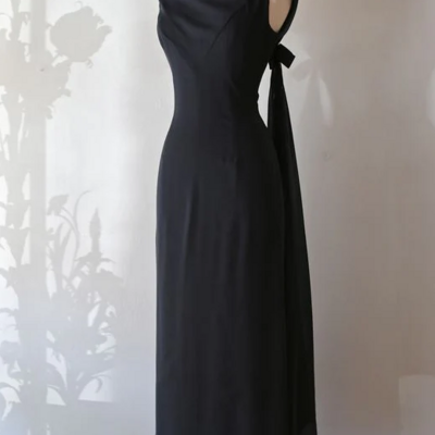 A line black evening dresses formal party dress