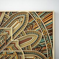 STEREOWOOD Glint Multi-Layer Wooden Wall Art, Stereoscopic 3D Decor, Living Room Decor, Bedroom Decor, Laser Cut Arts and Crafts - Thumbnail 5