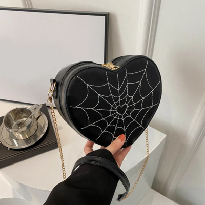  Harajuku Kawaii Gothic Spider Web Heart Bag