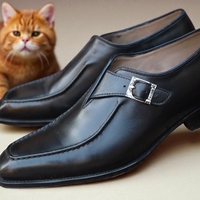 Crafted Leather Handmade Classic Black Leather Monk Strap Dress Shoes - Thumbnail 1