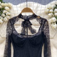 Elegant Lace French Chic Women’s Blouse - Thumbnail 3