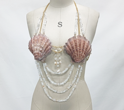 Backless Acrylic Beach Bikini Body Chain Halter Beaded