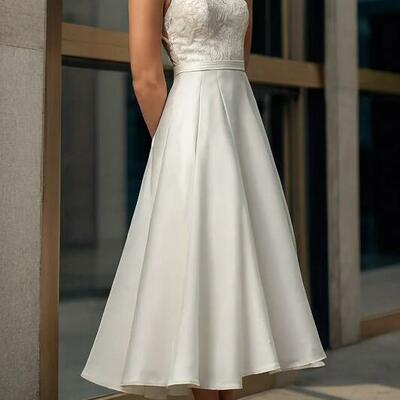 Simple a line lace prom dress evening formal gown