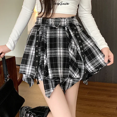 Irregular Hem Gothic Grunge High Waist Skirt