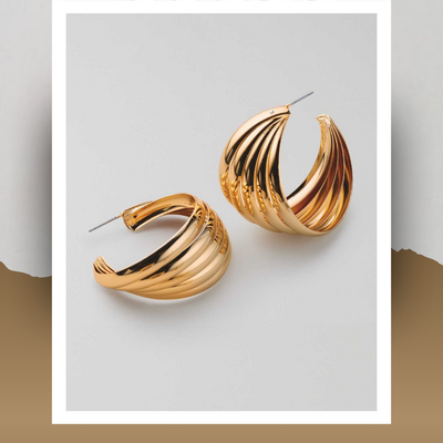 Gleaming ripple hoop earrings - final sale - Thumbnail 4