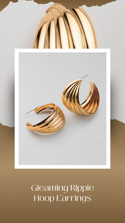 Gleaming Ripple Hoop Earrings - FINAL SALE