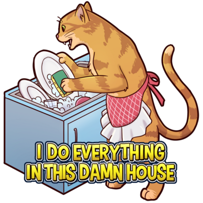 Cleaning cat