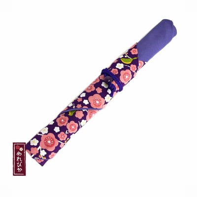 Japanese Cotton Chopstick Sleeve – Purple & Pink Plum Blossom Pattern (MCC0004-07-PU)