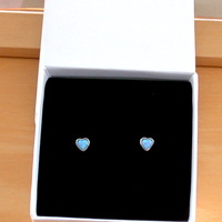 BOXED GIFT/Sterling Silver Blue Opal Heart Stud Earrings/Blue Opal Earrings/Blue Opal Studs/Blue Opal Jewellery/Blue Opal Jewelry/UK - Thumbnail 7