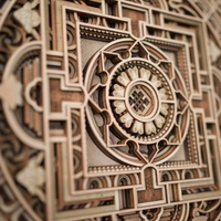 STEREOWOOD Mandala1 Multi-Layer Wooden Wall Art, Stereoscopic 3D Decor, Living Room Decor, Bedroom Decor, Laser Cut Artscor, Laser Cut Arts and Crafts - Thumbnail 6