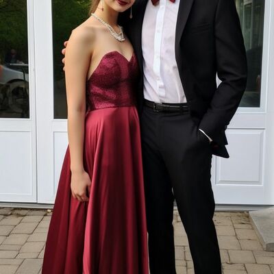Simple burgundy prom dress evening formal gown sexy birthday party gown