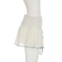 Sexy contrasting polka dot ruffled ribbon skirt - Thumbnail 2