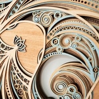 STEREOWOOD Koi and Lotus Multi-Layer Wall Art, Large Geometric Wood Wall Art - Thumbnail 8