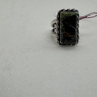 Blackjack turquoise split shank adjustable band ring  - Thumbnail 1