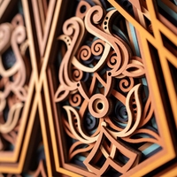 STEREOWOOD Dawn Star  Multi-Layer Wall Art, Large Geometric Wood Wall Art - Thumbnail 5