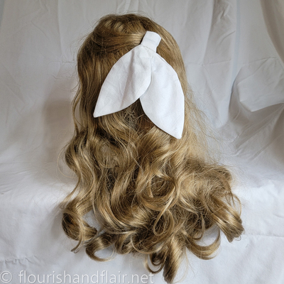 Cotton draped hair bow