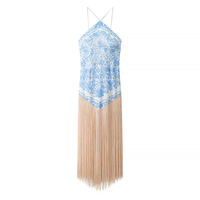 Design halterneck shiny tassel dress - Thumbnail 4