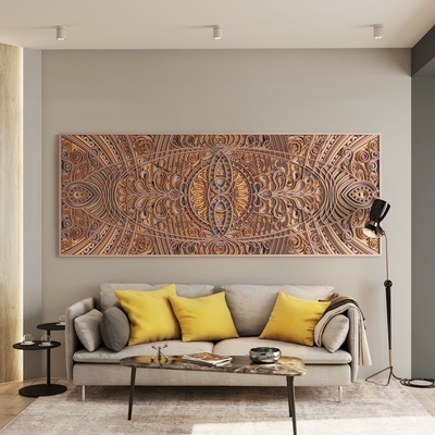 Stereowood divine light, handmade mandala, laser cut wooden wall art, unique modern home decor