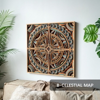 STEREOWOOD Stellar Compass Series - Large 3D Mandala Wood Wall Art, Multi-Layer Geometric Design, Laser Cut Home Decor, Unique Housewarming Gift - Thumbnail 2