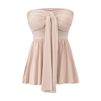 Women's Twisted Pleated Ribbon Tube Top + Long-sleeved Cardigan Jacket Two-piece Set - Thumbnail 3