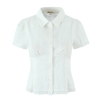  Wave lace stitching lapel slim fit plaid shirt skirt casual suit - Thumbnail 3