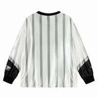 Retro cat striped contrasting print jersey sports long-sleeved T-shirt - Thumbnail 2