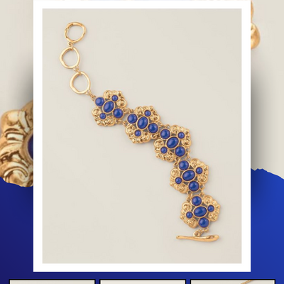 Royal blue crown statement bracelet