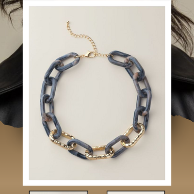Modern marbled link necklace