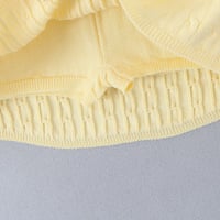 Retro Gypsy Light Yellow Knitted Mini Stretch Hip Skirt - Thumbnail 3