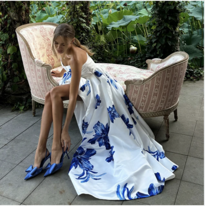 Floral Wedding Gown Bridal Dress Sweetheart 