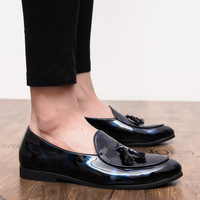 Men's breathable business casual tassel slip-on shiny finish shoes - Thumbnail 3
