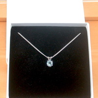 BOXED GIFT/Blue Topaz Solitaire Pendant & 18" Silver Chain/Blue Topaz Necklace/Topaz Jewellery/Topaz Jewelery/November Birthstone/UK - Thumbnail 6