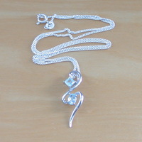 BOXED GIFT/Sterling Silver Blue Topaz Pendant & 18" Silver Chain/Sterling Silver Topaz Necklace/Topaz Jewellery/Topaz Jewelry/UK - Thumbnail 2