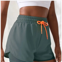 Women's High Rise Yoga Shorts With Elastic Proximity Control Running Shorts - Thumbnail 2