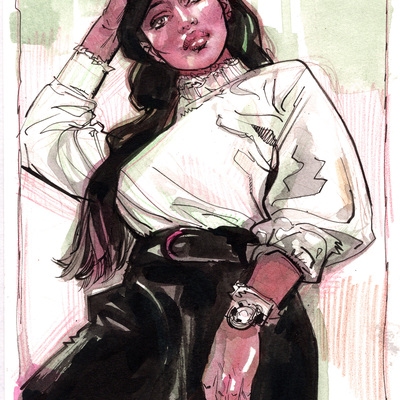 Red beret original sketch