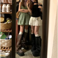 Winter Autumn High Platform British Style Leather Boots - Thumbnail 2