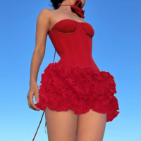 Sexy 3D Flower Texture Strapless Dress - Thumbnail 1