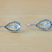 BOXED GIFT/Sterling Silver Blue Topaz Teardrop Earrings/Topaz Hook Earrings/Topaz Jewellery/Topaz Jewelry/Topaz Earrings/UK - Thumbnail 2