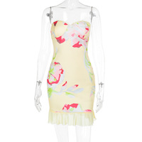 Forest style temperament casual versatile printed tube top hip skirt - Thumbnail 4