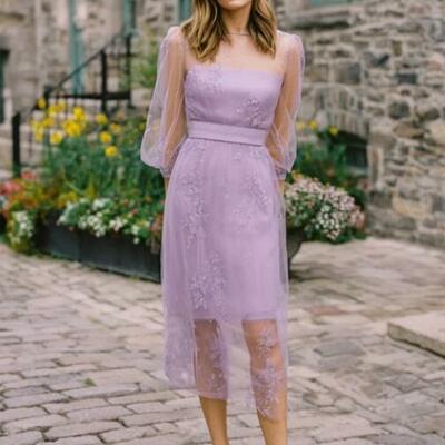Simple sheath lace mother of the bride/ groom dresses formal evening dress - Thumbnail 1