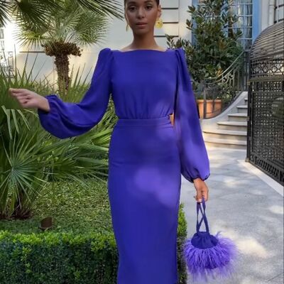 Purple sheath prom dress evening formal gown brithday party dress - Thumbnail 1