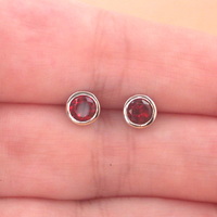 BOXED GIFT SET/Sterling Silver Heart & Cz Pendant & Chain/Garnet Necklace/Garnet Jewellery/Garnet Jewelry/Garnet Earrings/UK - Thumbnail 6