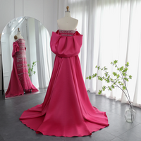  Luxury Dubai Sage Green Evening Dresses with Cape - Thumbnail 3