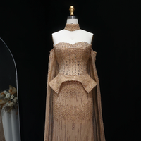 Evening Dress with Flowing Sleeves  - Thumbnail 1