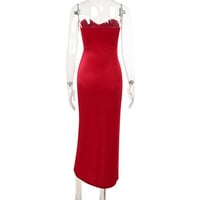 Temperament sexy slim-fitting herringbone velvet dress - Thumbnail 4