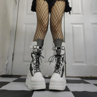 Punk Style Casual Women’s Gothic Combat Boots - Thumbnail 2