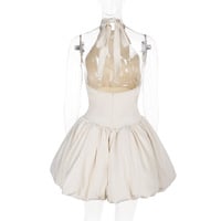Sexy halterneck short skirt with open back - Thumbnail 4